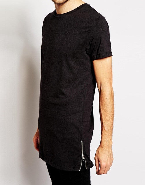 Brand-New-Clothing-Mens-Black-cotton-t-shirt-Hip-Hop-Short-Sleeve-longline-streetwear-t-shirt Male